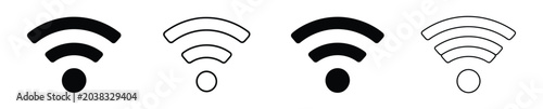 Photos WiFi icons featuring wireless signal symbols for internet connectivity, network communication, and digital technology interface applications