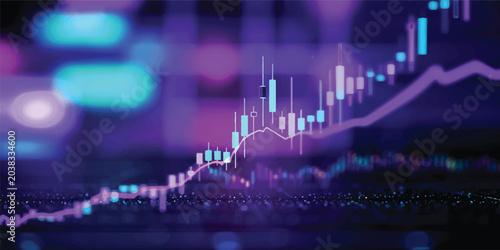 Blue stock market heartbeat graph showing financial growth and digital trading chart illustration