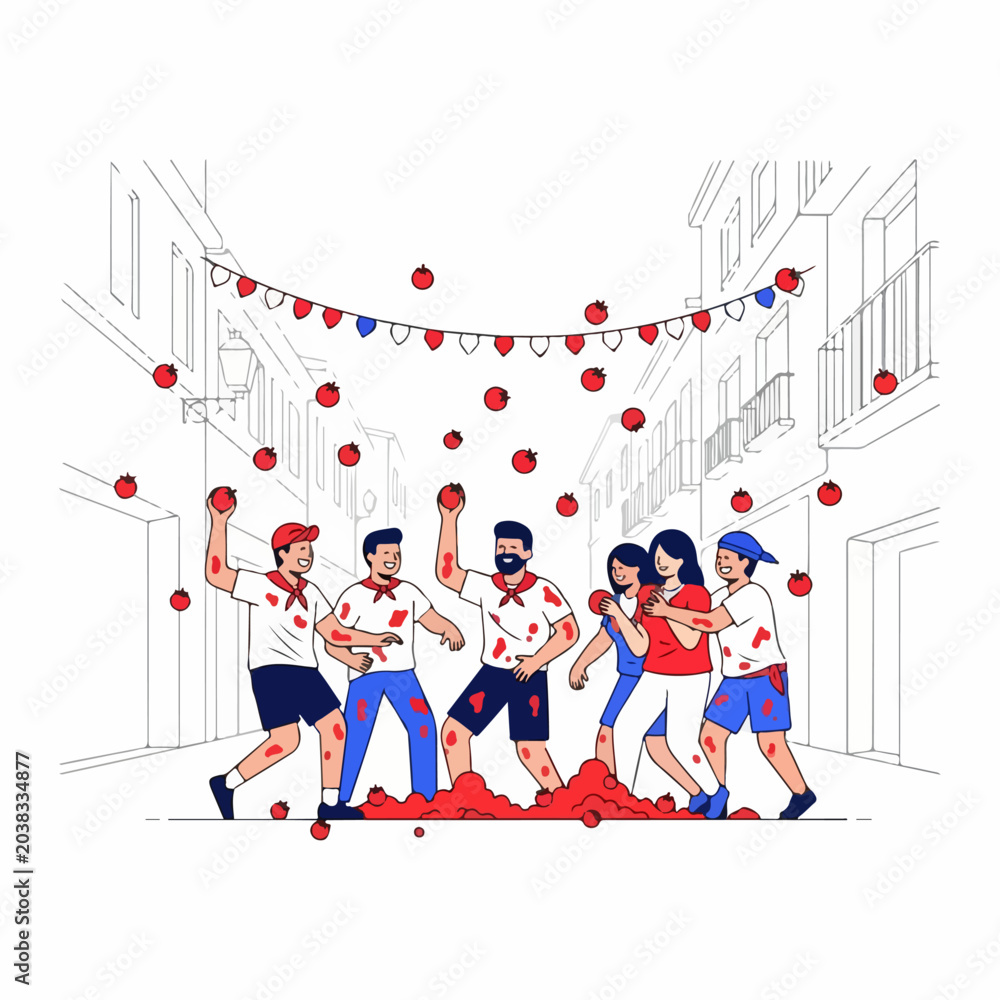 Fototapeta premium la totina festival flat illustration