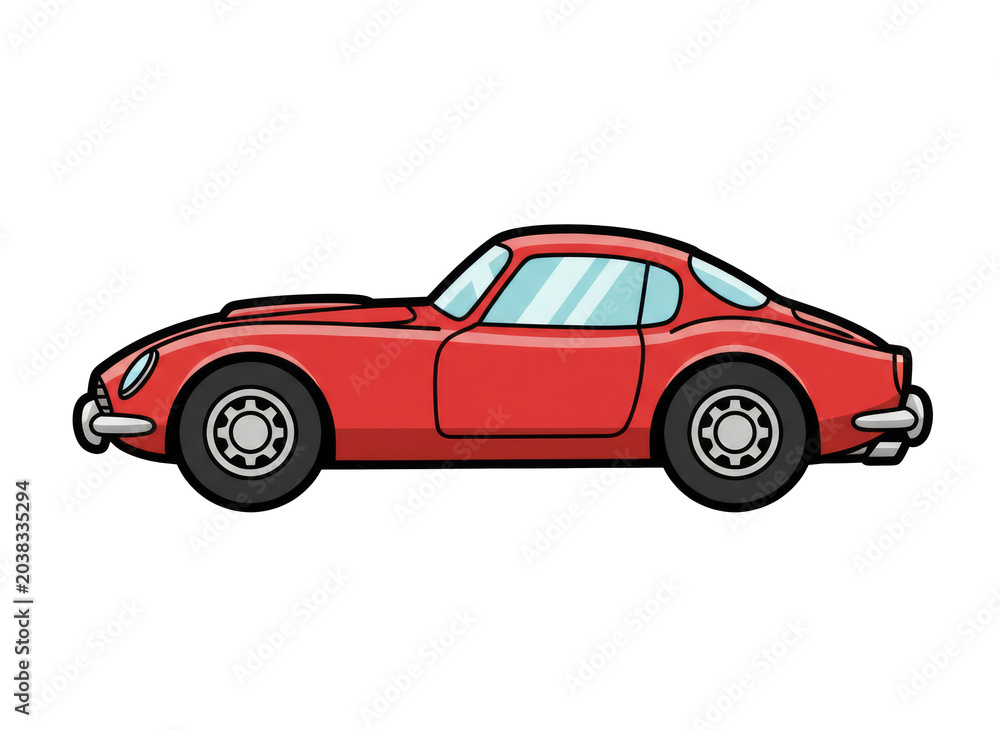 Fototapeta premium a Red Vintage Car, Isolated on a transparent background