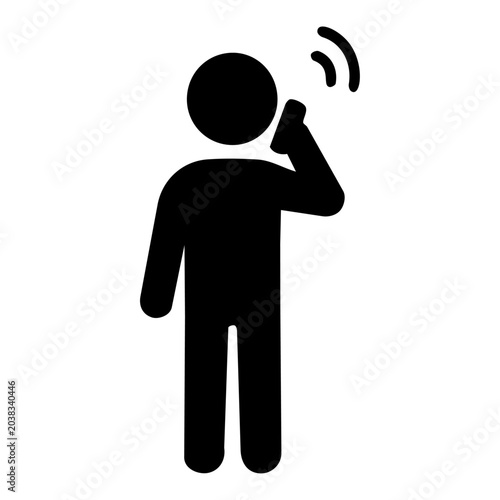 Person Talking on Phone Icon for Communication and Customer Support