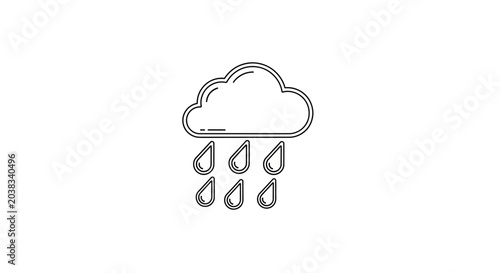 Foto Rain Cloud with Raindrops Icon.