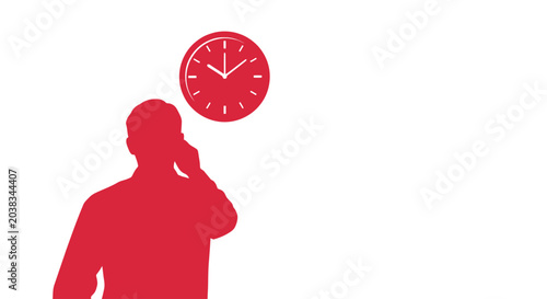 Εκτύπωση καμβά Man Talking on Telephone Silhouette.