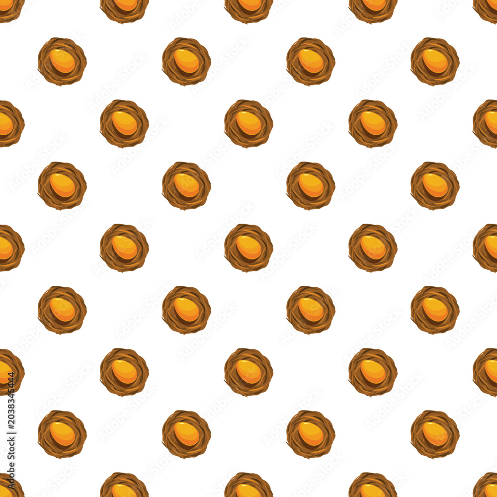 Obraz premium Golden eggs resting in bird nests as a seamless pattern symbolizing wealth and investment