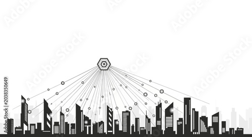 Tableau sur toile Smart City Network Illustration