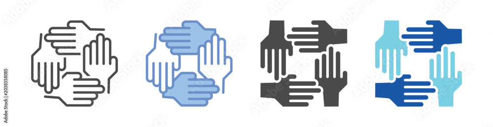 Obraz premium Collaboration Icon Set With Multiple Styles Vector Illustration