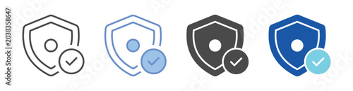 Photos Reliability Icon Set With Multiple Styles Vector Illustration
