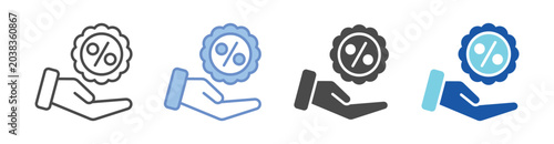 Foto Discount Icon Set With Multiple Styles Vector Illustration