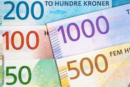 Quadro su tela Norwegian  krone a business background