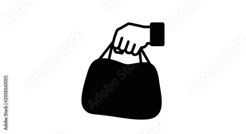 Canvastavla Hand Holding Shopping Bag Icon