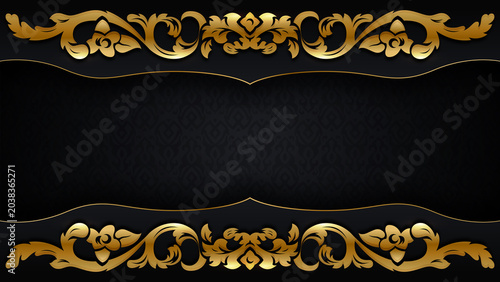 Ornate Golden Decorative Frame for Luxury Invitation Design