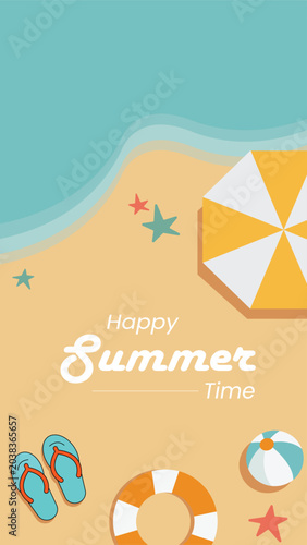 Summer vacation background with beach accessories