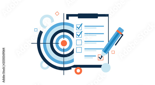 Target Checklist Document with Pen.