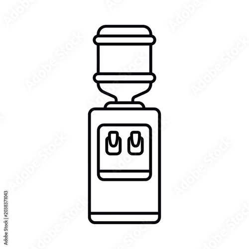 Water Cooler Dispenser Outline Vector Icon