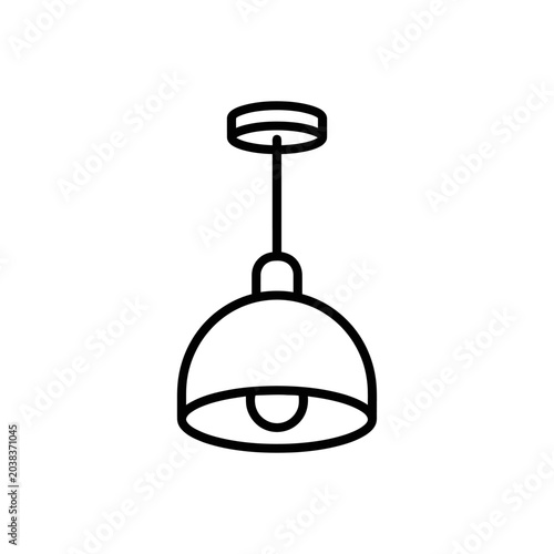 Minimal Pendant Lamp Outline Icon