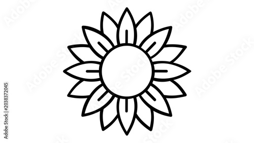 Vibrant sunflower head vector icon illustration with detailed petals, perfect for organic farming digital services, agriculture app interfaces, and sustainable technology brand design.