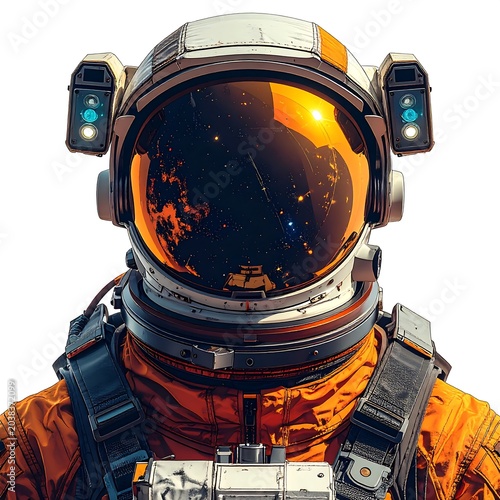Close up of a fireman wearing protective helmet.