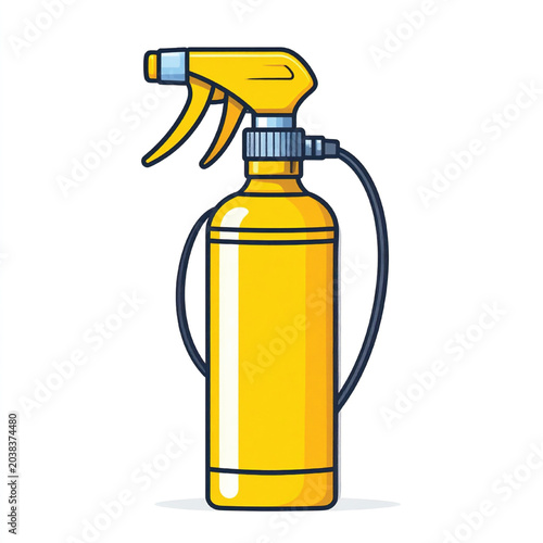 Yellow plastic spray bottle container.