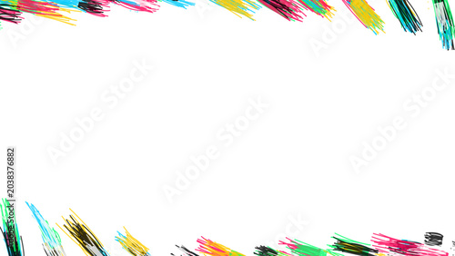 Tableau sur toile Paint strokes in vibrant colors form an artistic frame that enhances the visual appeal of creative layouts