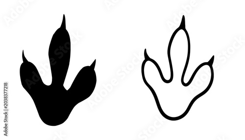 Cuadro en lienzo Dinosaur Footprint Track Icons Isolated On Transparent Background