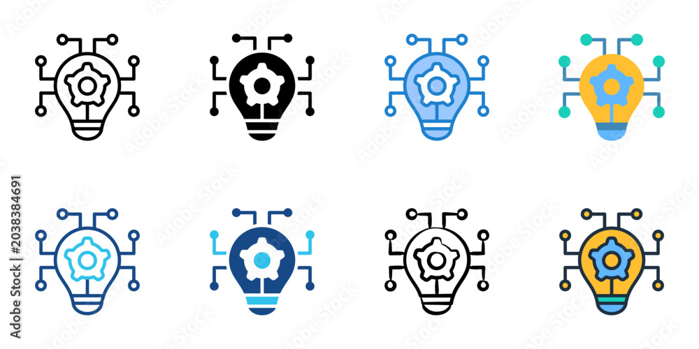 Foto Formulating hypotheses icons set multiple style collection