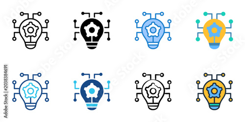 Schilderij op canvas Formulating hypotheses icons set multiple style collection