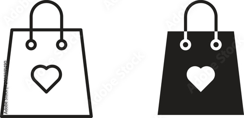 Gift bag icon design for signs, logo, apps or website