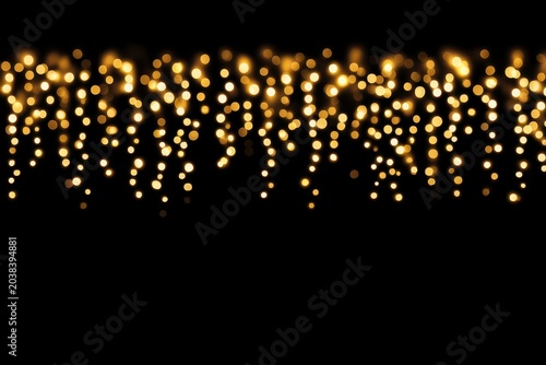 Beautiful golden bokeh lights creating an enchanting backdrop.