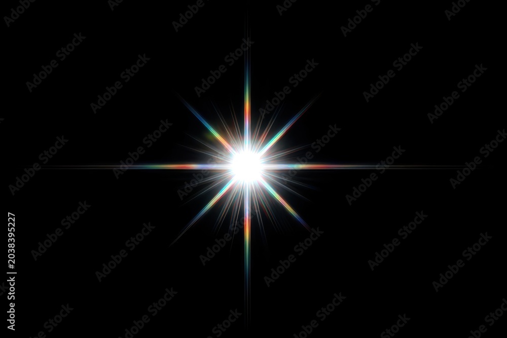 Obraz premium A bright starburst shining against a black background.
