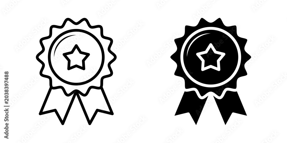 Fototapeta premium Medal Icon set. Symbol isolated white background. vector illustration. color editable.