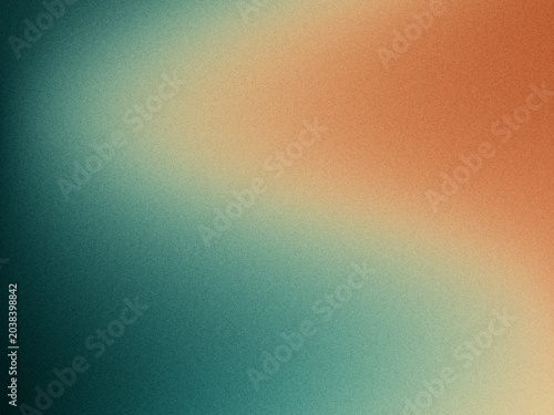 Schilderij op canvas Körniger Retro-Farbverlauf in Petrol und Orange – Abstrakter Vintage Gradient Hi
