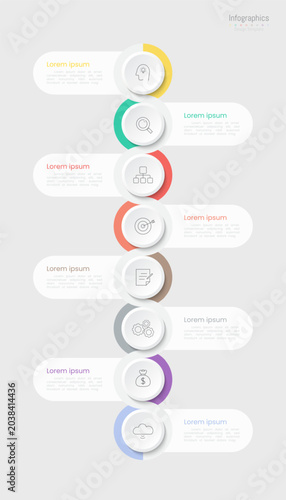 Infographic 8 options design elements for your business data. Vector Illustration.