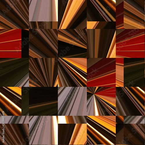 Abstract Geometric Mosaic Pattern with Dynamic Speed Lines and Warm Earthy Tones