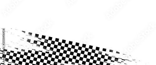 Schilderij op canvas Grunge racing flag pattern with a distressed texture in black and white