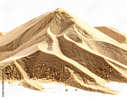 A small pile of sand sculpted into a miniature landscape