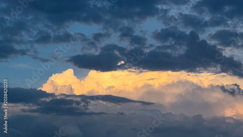 Sky with clouds at sunset in summer
