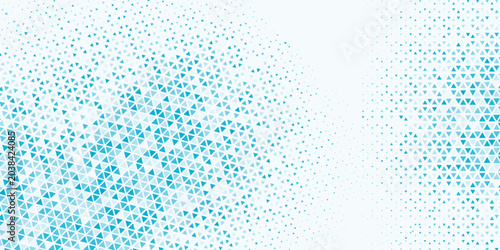 Tableau sur toile Halftone blue gradient transparent vector background with modern alternating exagon pattern suitable for posters, banners and digital designs
