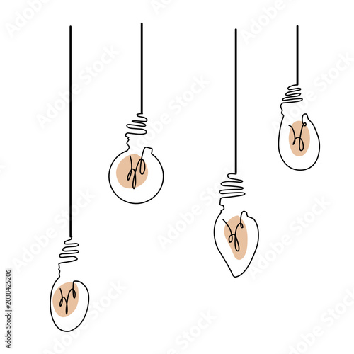 hanging light bulb vector decoration
