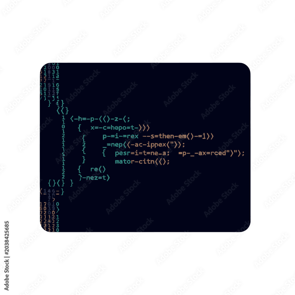 Fototapeta premium Abstract computer code displayed on a dark digital screen background