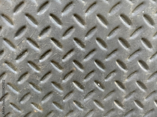 Top View of Grey Diamond Plate Texture Background