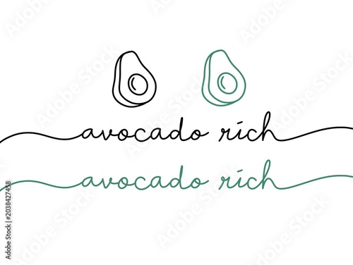Minimalist Avocado Logo Design with Handwritten Text