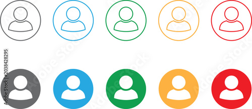 User profile avatar icon collection for mobile apps and social media interfaces