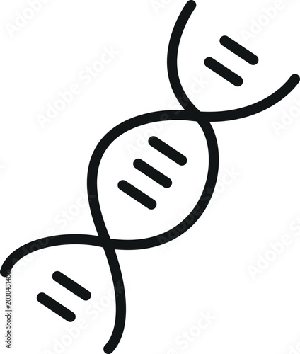 Minimal DNA helix icon for genetics biotechnology and medical research concepts