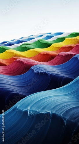 A colossal wave of abstract national colors flowing continuously into the horizon, representing perpetual devotion and unbreakable loyalty, allegiance, deep, spirit