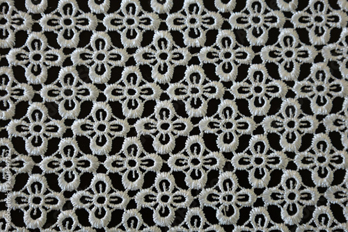 white floral lace embroidery seamless textile pattern