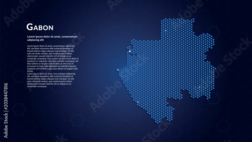 Tableau sur toile Map of Gabon
