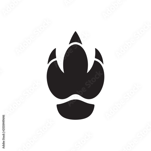 Rhino footprint silhouette vector flat illustration design.