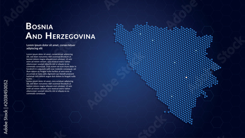 Cuadro en lienzo Map of Bosnia And Herzegovina