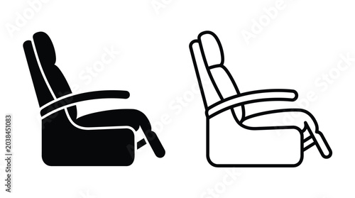 Photos Reclining Chair Silhouette Design Black And White Vector Illustration
