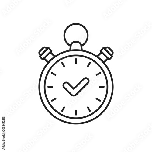 thin line stopwatch timer like good result icon